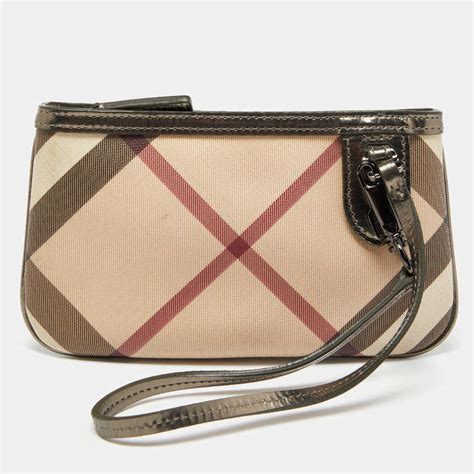 burberry check wristlet clutch|burberry clutch price.